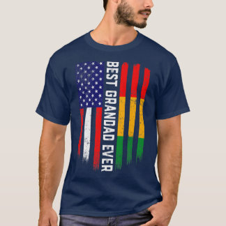 American Flag & Guinea Flag Best Grandad Ever T-Shirt