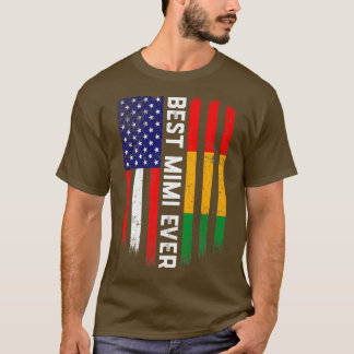 American Flag & Guinea Flag Best Mimi Ever T-Shirt