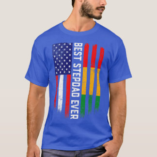 American Flag & Guinea Flag Best Stepdad Ever T-Shirt