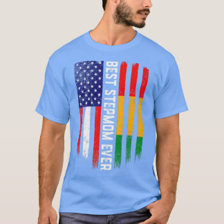 American Flag & Guinea Flag Best Stepmom Ever T-Shirt