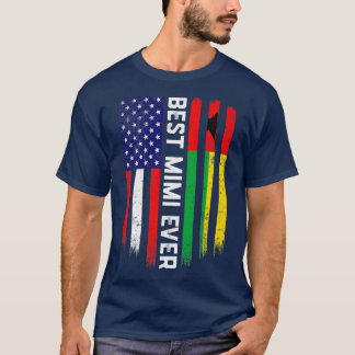 American Flag & GuineaBissau Flag Best Mimi Ever T-Shirt