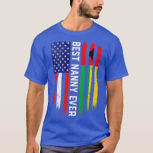 American Flag & GuineaBissau Flag Best Nanny Ever T-Shirt