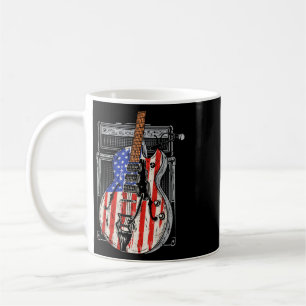 American Flag Guitar 4th Of July Guitarist Usa Cou Coffee Mug