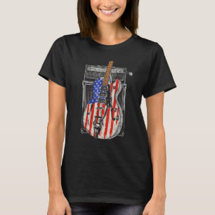 American Flag Guitar 4th of July Guitarist USA Cou T-Shirt