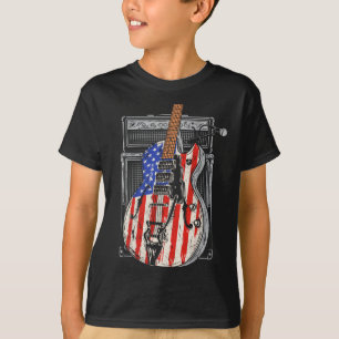 American Flag Guitar 4th Of July Guitarist Usa Cou T-Shirt