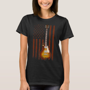American Flag Guitar Musician Vintage Guitars 4th T-Shirt