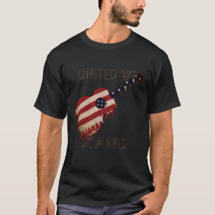 American Flag Guitar, United We Stand, Grunge T-Shirt
