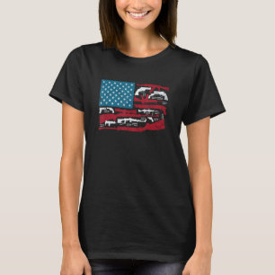 American Flag Guns Riffles Bullets US Flag Weapon T-Shirt