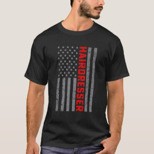 American Flag Hairdresser US Flag Vintage For Men T-Shirt