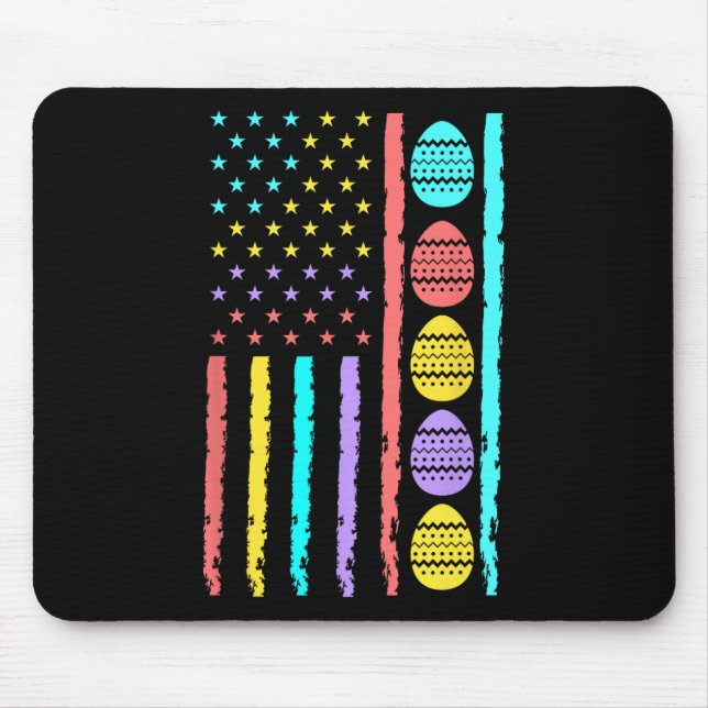 American Flag Happy Easter Egg Hunting Patriotic E Mouse Pad (Front)