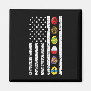 American Flag Happy Easter Egg Hunting Patriotic  Magnet