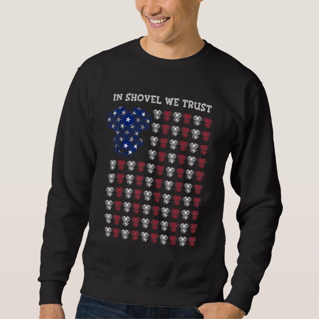 American Flag Hd In Shovel We Trust Shovelhead Mot Sweatshirt (Front)