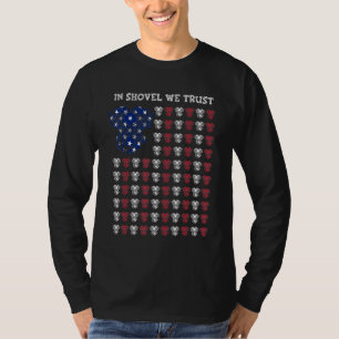 American Flag Hd In Shovel We Trust Shovelhead Mot T-Shirt