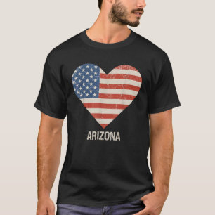 American Flag Heart Arizona 4th of July Patriotic T-Shirt
