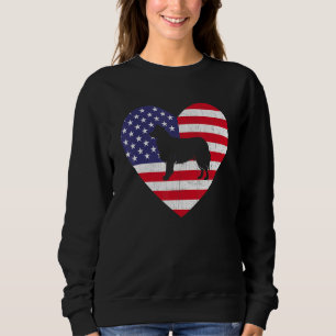 American Flag Heart Border Collie Dog 4th Of July  Sweatshirt