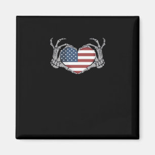 American Flag Heart Classic Design Magnet