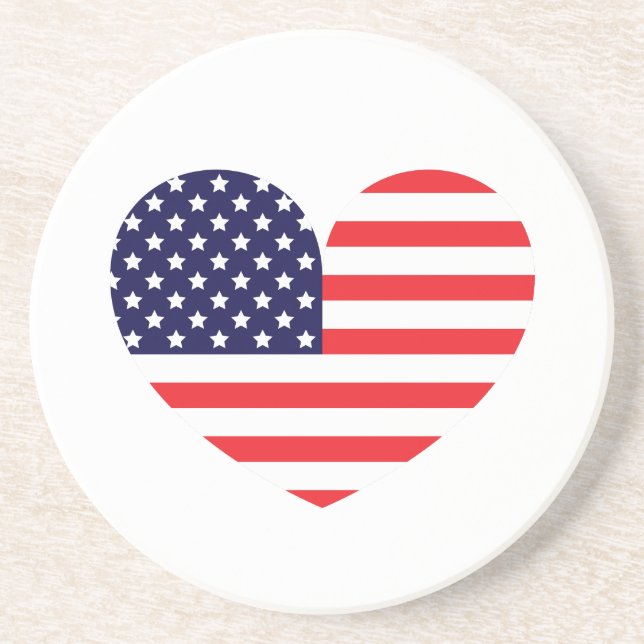 American Flag Heart Coaster (Front)