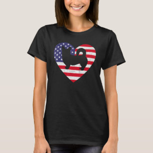 American Flag Heart Corgi Dog 4th Of July Usa Patr T-Shirt