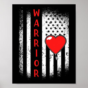American Flag Heart Disease Fighter Poster