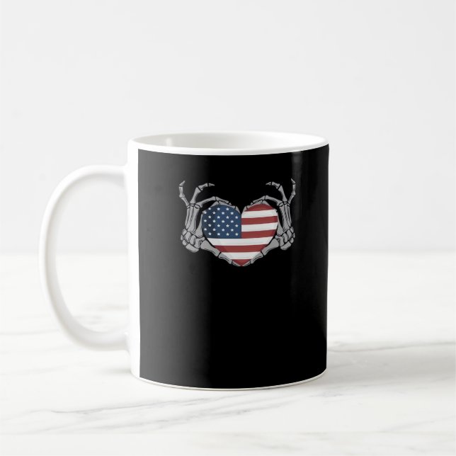 American Flag Heart Fitted Coffee Mug (Left)