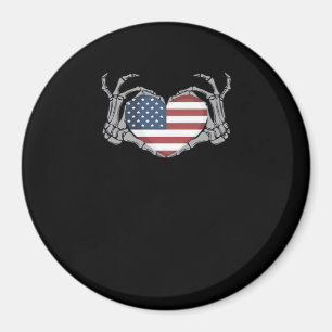 American Flag Heart Fitted Magnet