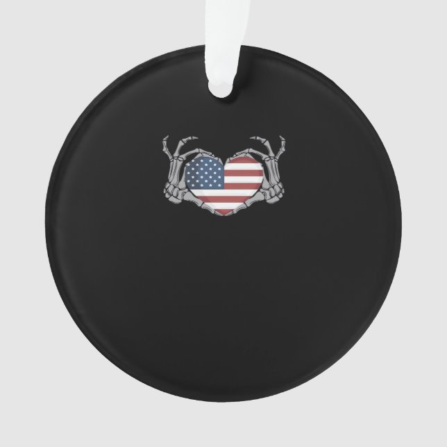 American Flag Heart Fitted Ornament (Front)