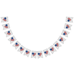 American Flag Heart July 4th Glitter