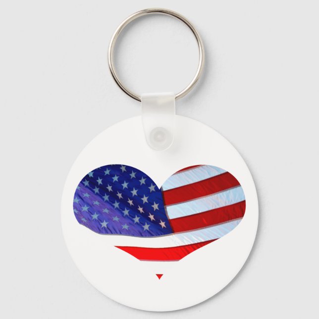 American Flag Heart Keychain (Front)