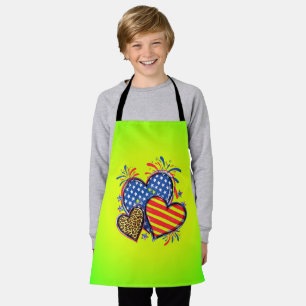 American Flag Heart Leopard Sublimation-64210 Apron