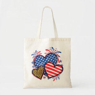 American Flag Heart Leopard Sublimation-64210 Tote Bag