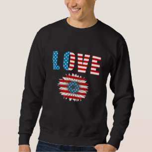 American Flag Heart Red White Blue 4th Of July Ind Sweatshirt