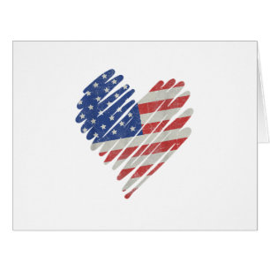 American Flag Heart Red White Blue Cute 4th of Jul