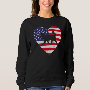 American Flag Heart Siberian Husky Dog 4th Of July Sweatshirt