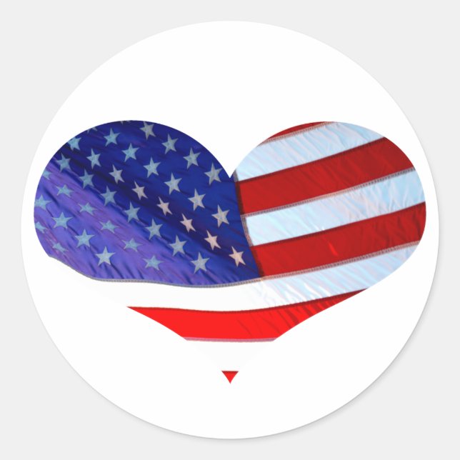 American Flag Heart Sticker (Front)
