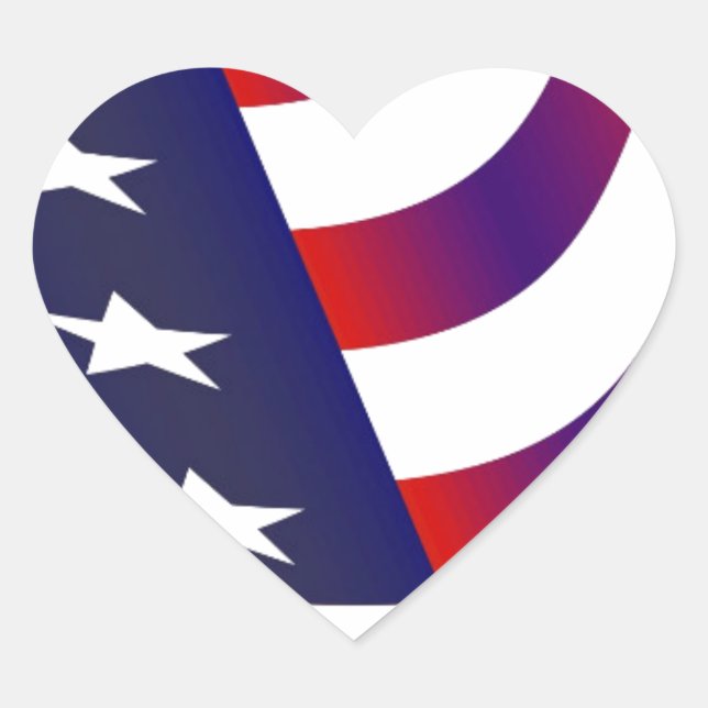American Flag Heart Sticker (Front)