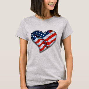 American Flag Heart T-Shirt