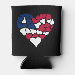American Flag Hearts Can Cooler