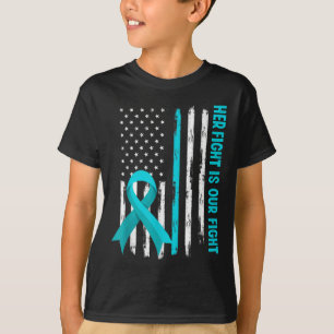 American Flag Her Fight Is My Fight Pots Syndrome T-Shirt