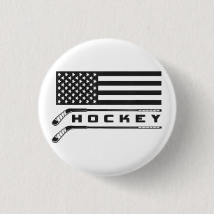 American Flag Hockey Apparel - Hockey 3 Cm Round Badge