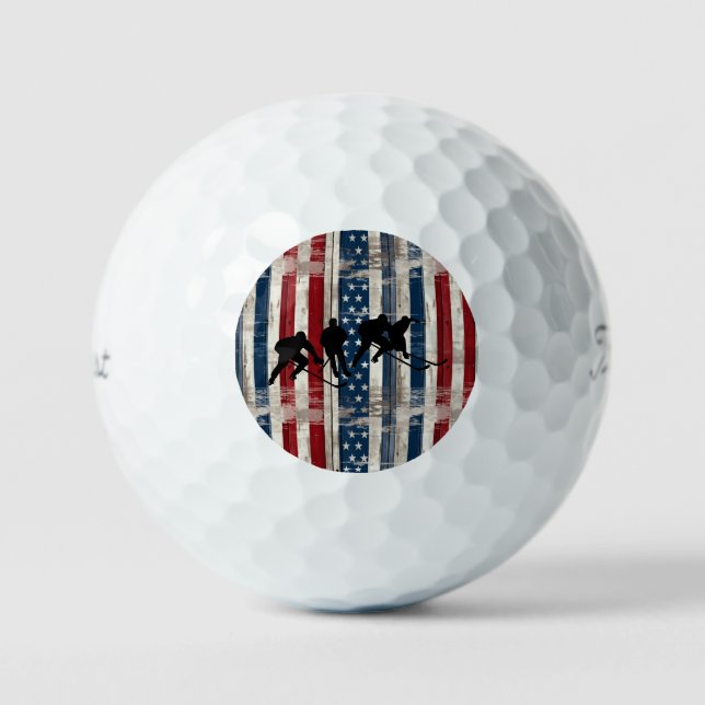 American Flag Hockey Heritage Golf Balls (Front)