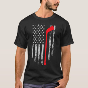 American Flag Hockey Patriotic Hockey Player Mens  T-Shirt