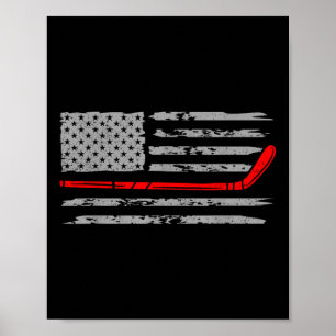 American Flag Hockey T-shirt.png Poster