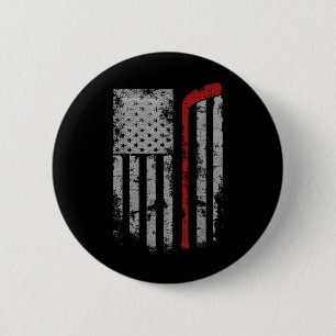 American Flag Hockey Team Gift Hockey Dad Mum T-sh 6 Cm Round Badge