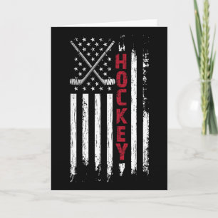 American Flag Hockey Usa Patriotic Card