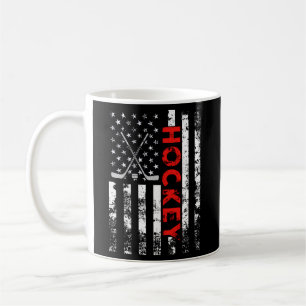 American Flag Hockey Usa Patriotic Coffee Mug