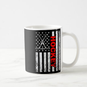 American Flag Hockey Usa Patriotic For Women Girls Coffee Mug
