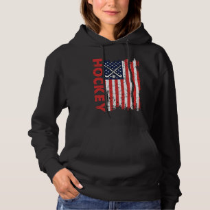 American Flag Hockey USA Patriotic Frisbee 4th Of Hoodie