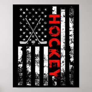 American Flag Hockey USA Patriotic Gift   Poster