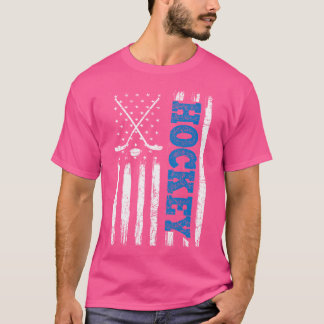 American Flag Hockey Usa Patriotic Hockey Lovers T-Shirt