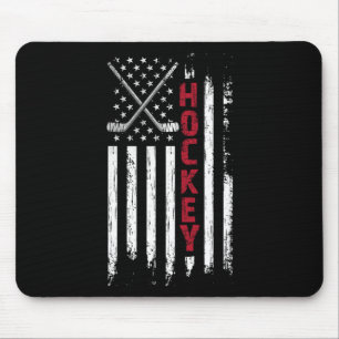 American Flag Hockey Usa Patriotic Mouse Pad